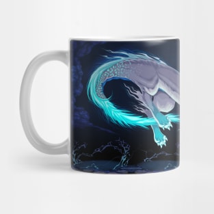 Elegant dragon dancing in the night Mug